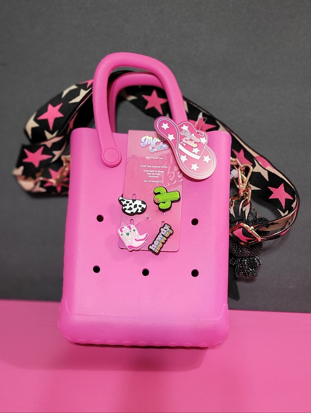 Moon Cake Mini Travel Tote Pink Strap Bag Charms Keychain  NWT